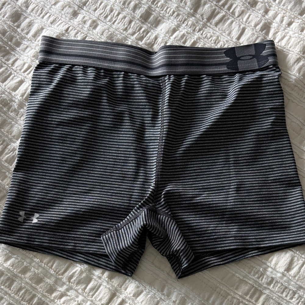 Under Armour Black and Gray Striped Shorts